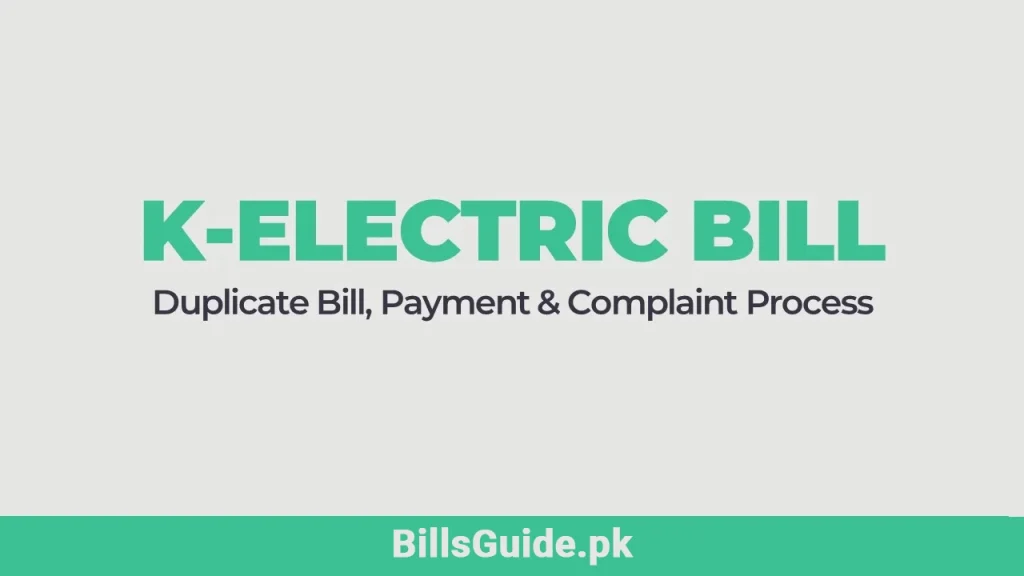 K Electric Bills Guide