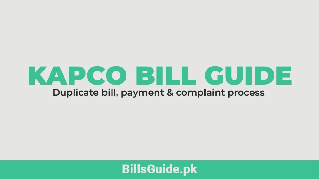 KAPCO Online Bill Check Guide