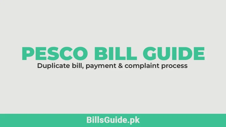Check PESCO Bill Duplicate, Payment, and Complaint Process